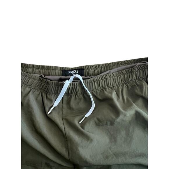 Muscle Bros Men's Green Gymwear Drawstring Front Running Shorts Size 2XL - Picture 7 of 7